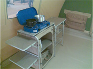 Ingerichte tent kookstel