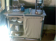 Ingerichte tent opbergkast