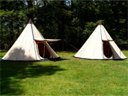 Winterkamperen tipi buitenkant